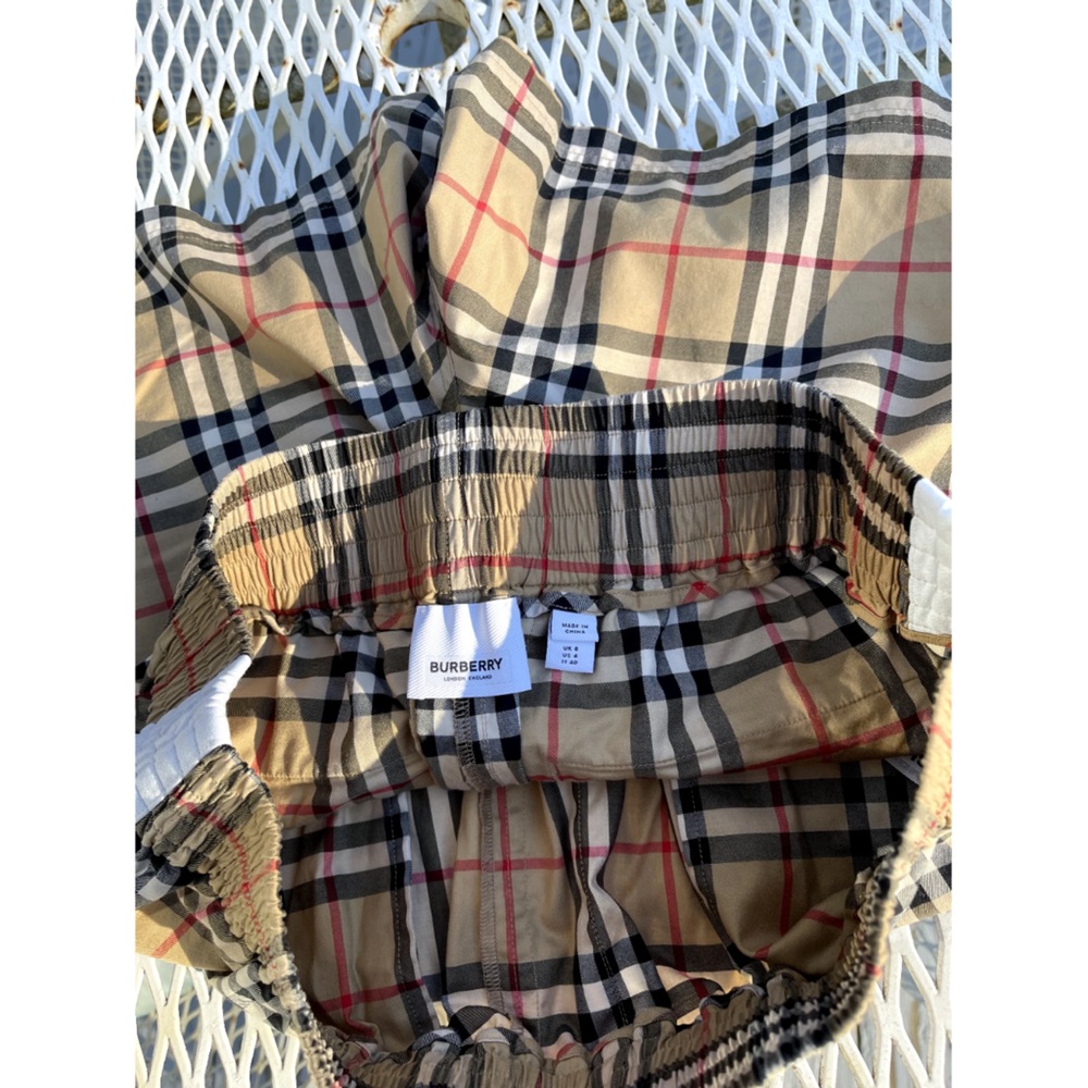 Burberry Audrey Shorts Nova Check Side Stripe Cotton US-6 S M - Picture 7 of 8